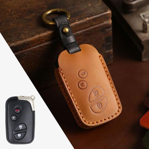 Lexus RX270/ES240/LX570 4-Button Brown Cowhide Key Cover - 1