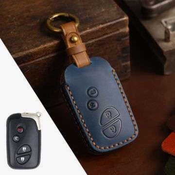 Lexus RX270/ES240/LX570 4-Button Blue Cowhide Car Key Cover - 1