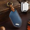 Kia K3/K5 2024 Hallmo Crazy Horse Cowhide Key Cover (6-Button Blue) - 1