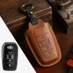 Toyota Alphard 5-Button Brown Cowhide Car Key Cover - Hallmo Crazy Horse - 1