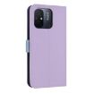 Redmi 11A/12C Purple Metal Bow Leather Phone Case with Hand Strap - 3