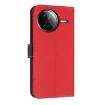 Redmi K80 Pro/Poco F7 Pro Red Metal Bow Leather Case with Hand Strap - 3