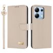 Redmi Note 13 4G Global Leather Case with Hand Strap - Apricot - 1