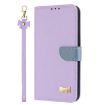 Redmi Note 12 4G Purple Leather Phone Case with Metal Bow & Hand Strap - 2