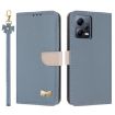Redmi Note 12 5G/Poco X5 Light Blue Leather Case with Hand Strap - 1