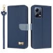 Redmi Note 12 Pro 5G Dark Blue Leather Case with Hand Strap - 1