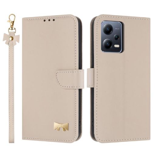 Redmi Note 12 Pro+ 5G Apricot Leather Case with Hand Strap - 1