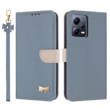 Redmi Note 12 Pro+ 5G Light Blue Leather Case with Hand Strap - 1
