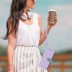 Redmi Note 13 5G Purple Leather Phone Case with Hand Strap - 7
