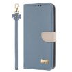 Redmi Note 13 5G Light Blue Leather Case with Metal Bow & Hand Strap - 2