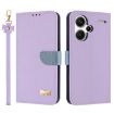 Redmi Note 13 Pro+ Purple Leather Case with Metal Bow & Hand Strap - 1