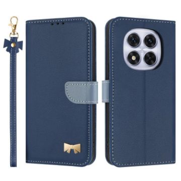 Redmi Note 14 Pro 4G Global Leather Case with Hand Strap - Dark Blue - 1