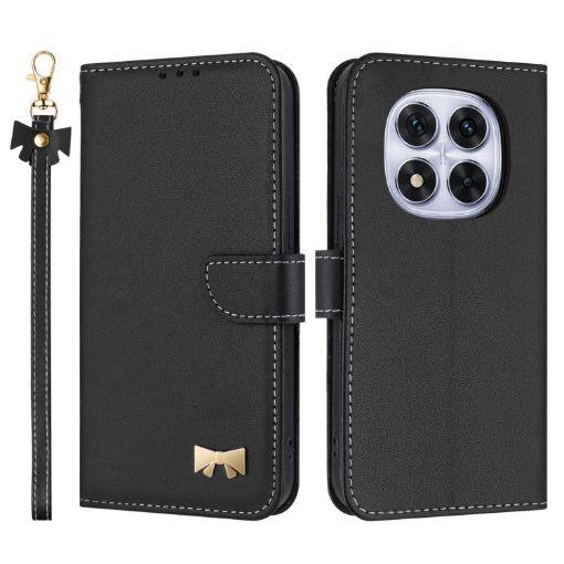 Redmi Note 14 Pro 4G Global Leather Case with Hand Strap - Black - 1