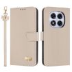 Redmi Note 14 Pro 5G/14 Pro+ Apricot Leather Case with Hand Strap - 1