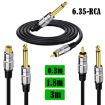 6.35mm Mono Plug to RCA Male Audio Cable for Amp, Speaker, Guitar 0.3m - 2