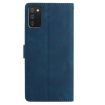 Samsung Galaxy A02S Leather Case, Rose Flower Embossed, Dark Blue, EU 166mm - 3