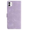 Samsung Galaxy A04 Light Purple Rose Embossed Leather Phone Case - 3