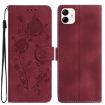 Samsung Galaxy A04e Red Rose Embossed Leather Phone Case - 1