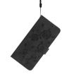 Samsung Galaxy A04S Black Leather Case with Rose Flower Embossing - 7