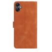 Samsung Galaxy A07 Brown Leather Case with Rose Flower Embossing Pattern - 3