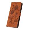 Samsung Galaxy A07 Brown Leather Case with Rose Flower Embossing Pattern - 5