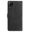 Samsung Galaxy A12 Black Leather Case with Rose Flower Embossing - 3