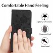 Samsung Galaxy A12 Black Leather Case with Rose Flower Embossing - 8