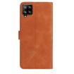 Samsung Galaxy A12 Brown Leather Case with Rose Flower Embossing - 3