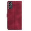 Samsung Galaxy A14 Red Rose Embossed Leather Phone Case - 3