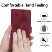 Samsung Galaxy A15 Red Rose Flower Embossed Leather Phone Case - 8