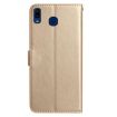 Samsung Galaxy A20/A30 Rose Embossed Leather Phone Case Gold - 3