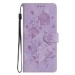 Samsung Galaxy A20/A30 Rose Embossed Leather Case Light Purple - 2