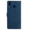 Samsung Galaxy A20e Dark Blue Rose Embossed Leather Phone Case - 3