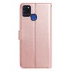 Samsung Galaxy A21S Rose Flower Embossed Leather Case - Rose Gold - 3