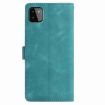 Samsung Galaxy A22 5G Green Rose Embossed Leather Phone Case - 3