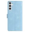 Samsung Galaxy A24 Sky Blue Rose Embossed Leather Phone Case - 3