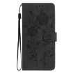 Samsung Galaxy A25 Black Leather Case with Rose Flower Embossing - 2