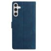 Samsung Galaxy A26 Dark Blue Rose Flower Embossed Leather Case - 3