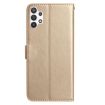 Samsung Galaxy A32 5G Gold Rose Flower Embossed Leather Phone Case - 3