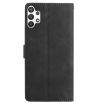 Samsung Galaxy A32 5G Black Leather Case with Rose Flower Embossing - 3