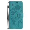 Samsung Galaxy A33 Green Leather Case with Rose Flower Embossing - 2