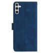 Samsung Galaxy A35 Dark Blue Rose Embossed Leather Phone Case - 3
