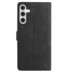 Samsung Galaxy A36 Black Leather Case - Rose Flower Embossing Pattern - 3