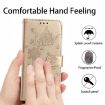 Samsung Galaxy A40 Gold Leather Case with Rose Flower Embossing Pattern - 8