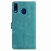 Samsung Galaxy A40 Green Leather Case with Rose Flower Embossing - 3