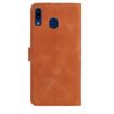 Samsung Galaxy A40 Brown Leather Case with Rose Flower Embossing Pattern - 3