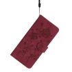Samsung Galaxy A41 Red Rose Flower Embossed Leather Phone Case - 7