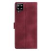 Samsung Galaxy A42 Red Rose Flower Embossed Leather Phone Case - 3