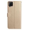 Samsung Galaxy A42 5G Gold Rose Flower Embossed Leather Phone Case - 3