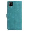 Samsung Galaxy A42 5G Green Rose Embossed Leather Phone Case - 3